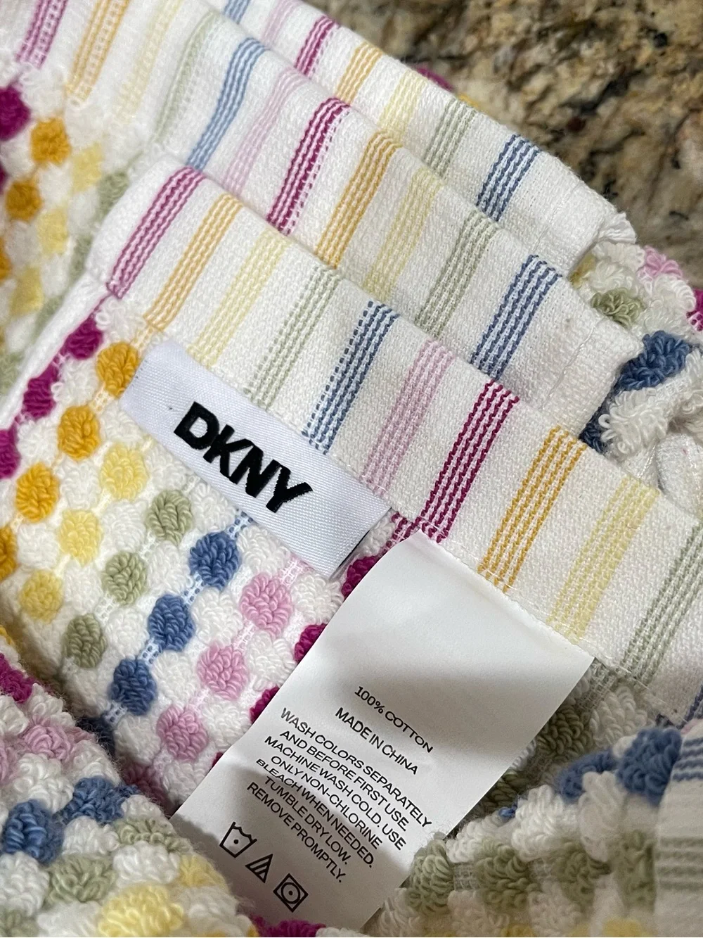 DKNY bath towel bundle - bath, hand and washcloths 100% Cotton colorful and soft